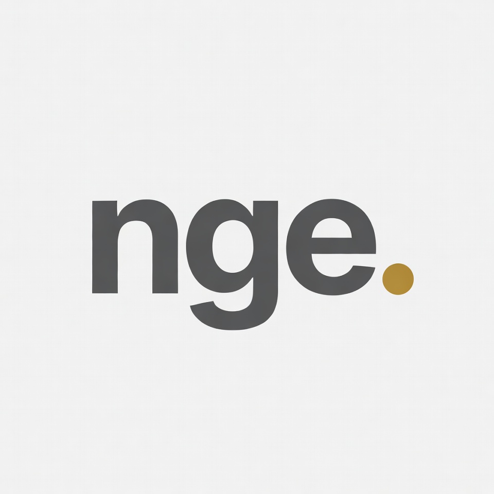 2015 — a flat lowercase 'nge.' logo with a single gold dot